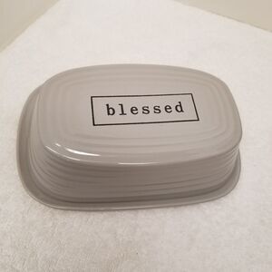 The Pottery People butter dish Blessed dishwasher safe micro safe 7.5" X 2"high